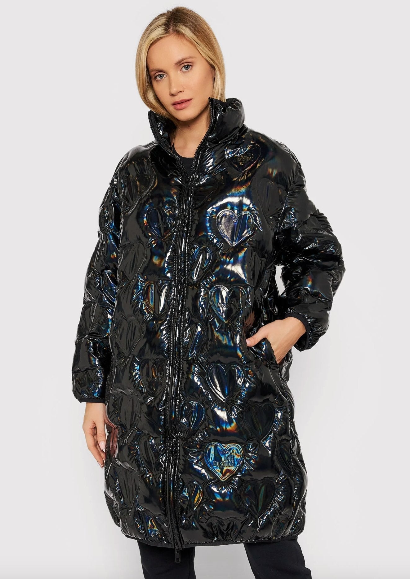 Love Moschino Black Polyester Jackets & Coat - Fizigo
