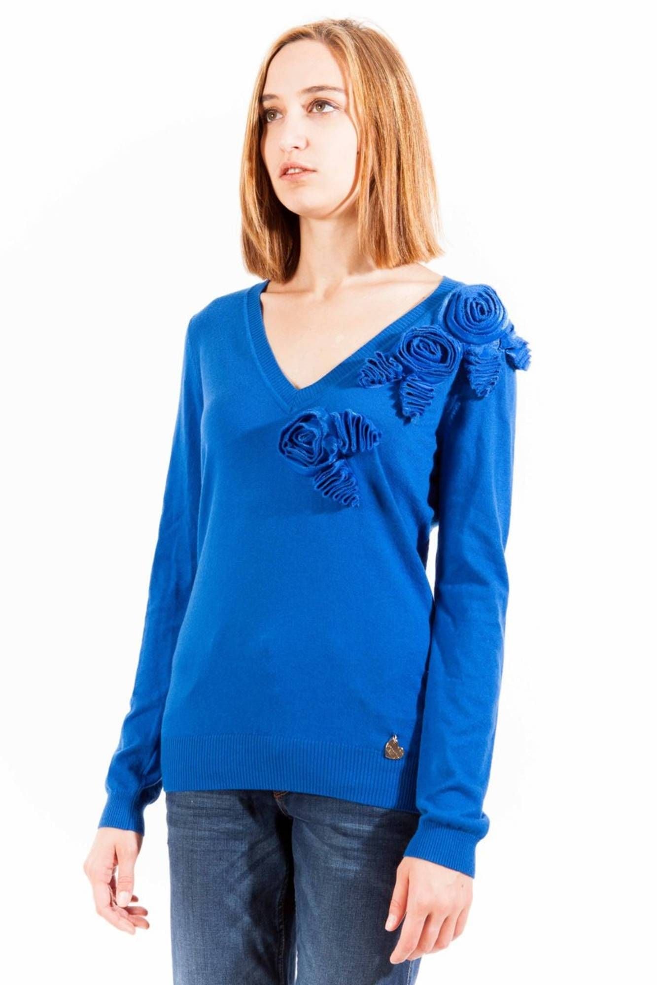 Love Moschino Blue Polyester Sweater - Fizigo