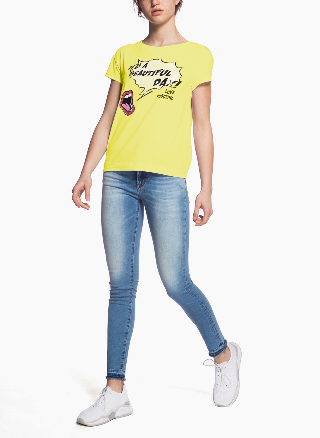 Love Moschino Yellow Cotton Tops & T-Shirt - Fizigo