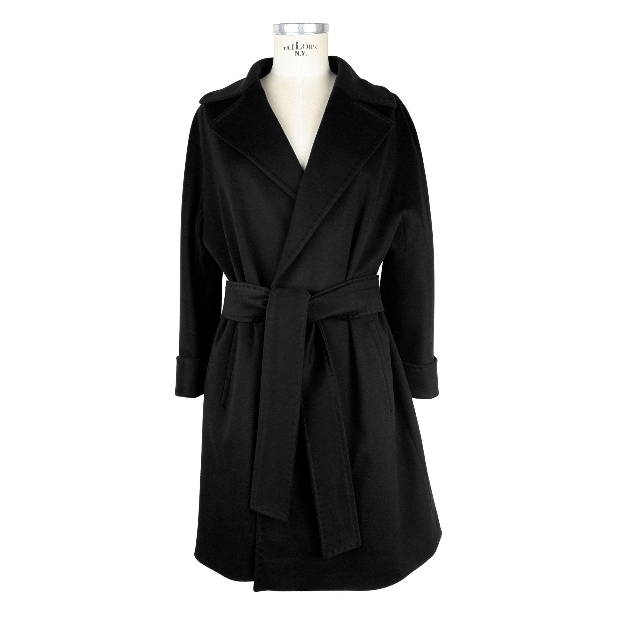 Made in Italy Black Wool Jackets & Coat - Fizigo