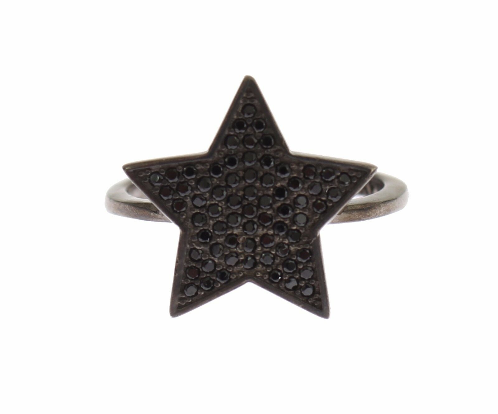 Nialaya Black CZ Star 925 Silver Womens Ring - Fizigo