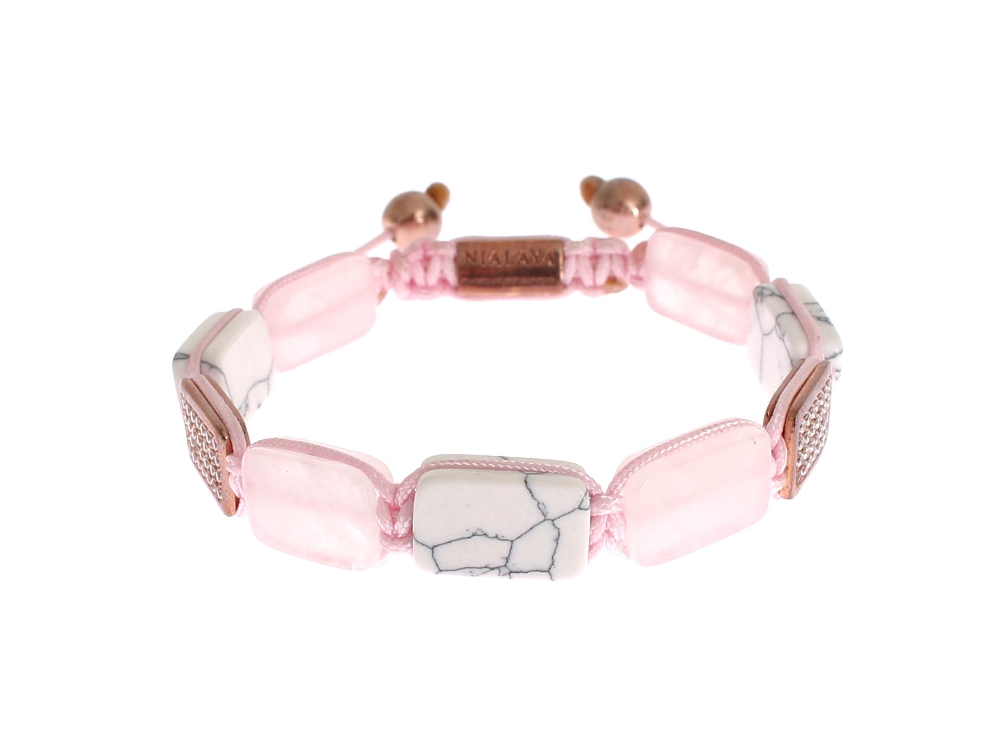 Nialaya CZ Quartz Howlite Rose Gold 925 Bracelet - Fizigo