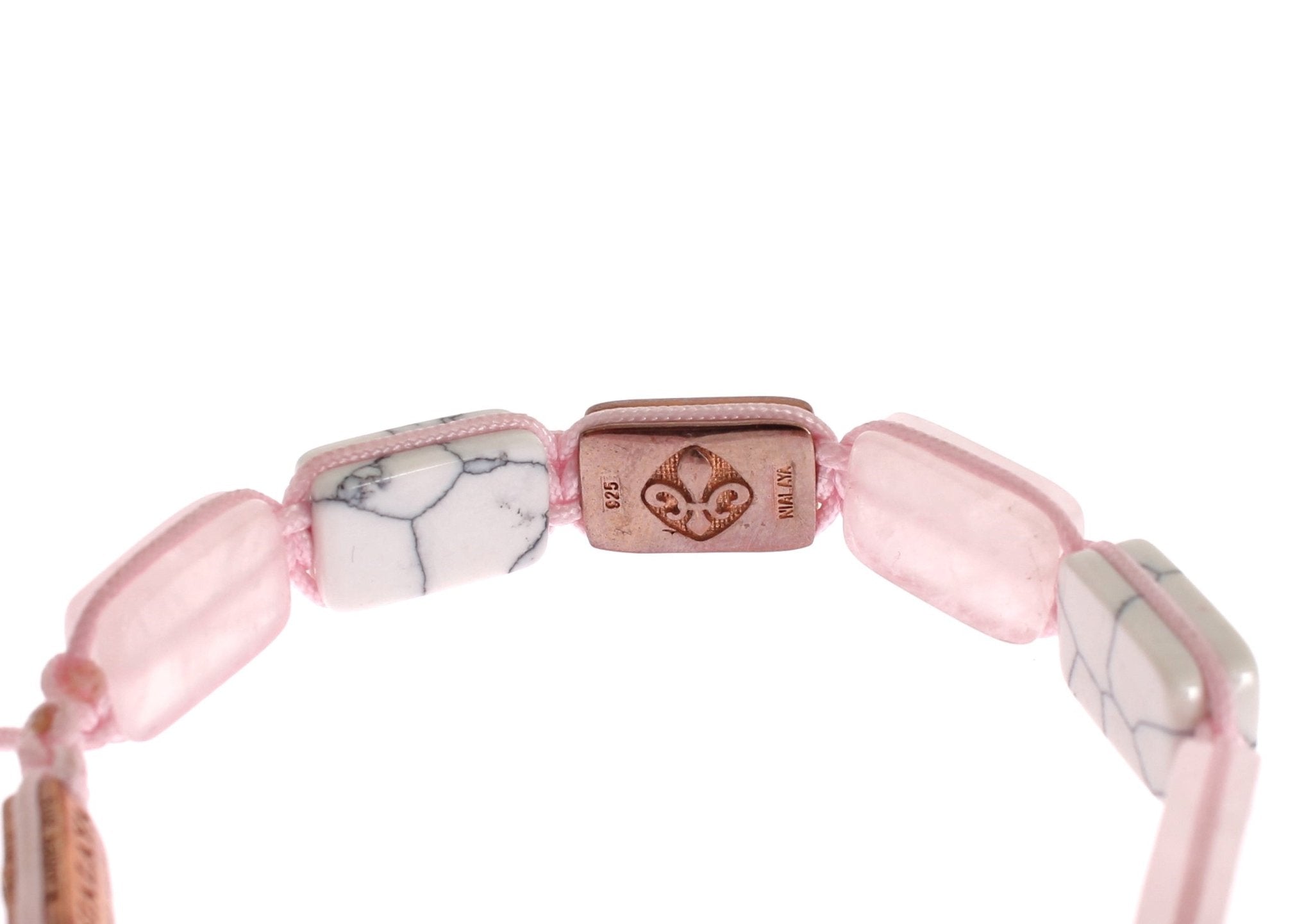 Nialaya CZ Quartz Howlite Rose Gold 925 Bracelet - Fizigo