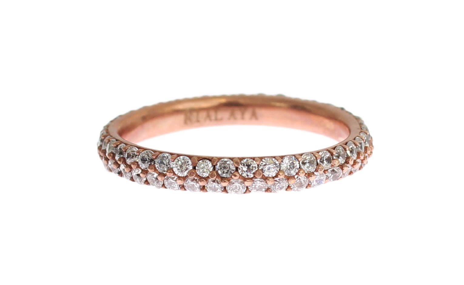 Nialaya Pink Gold 925 Silver Clear CZ Ring - Fizigo