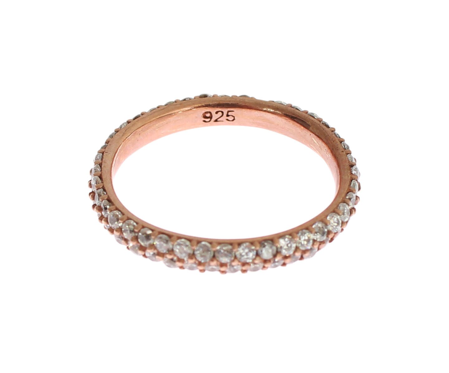 Nialaya Pink Gold 925 Silver Clear CZ Ring - Fizigo