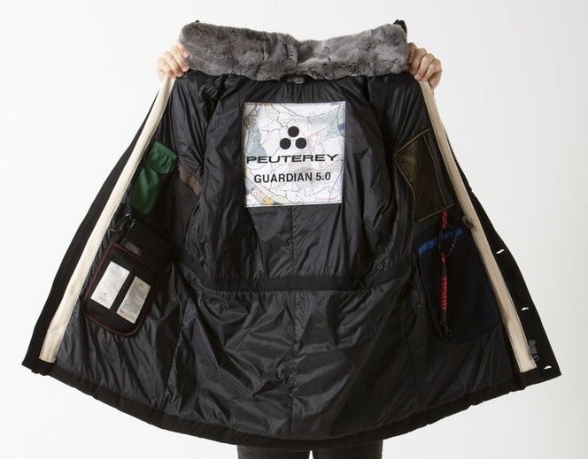 Peuterey Black Cotton Jackets & Coat - Fizigo