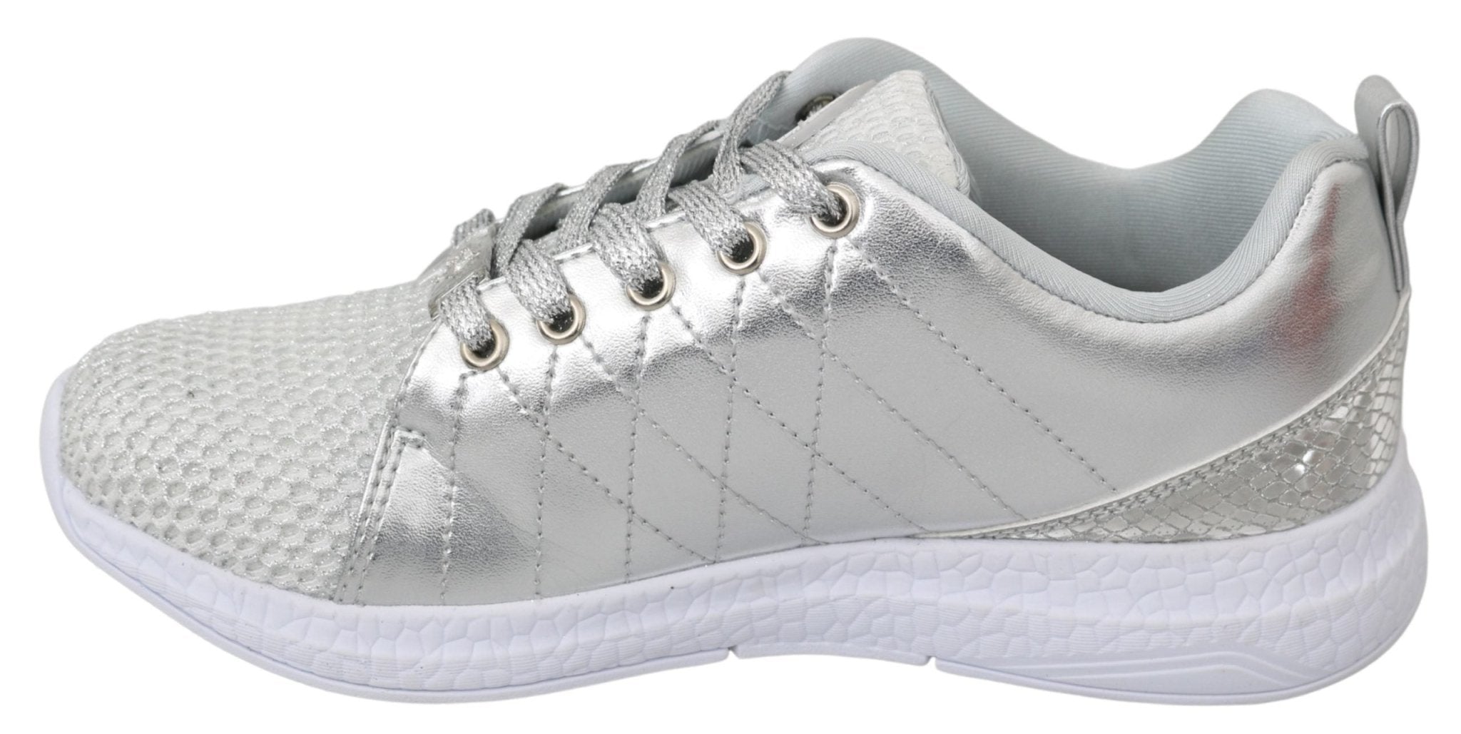 Philipp Plein Gisella Silver Polyester Sneakers Shoes - Fizigo