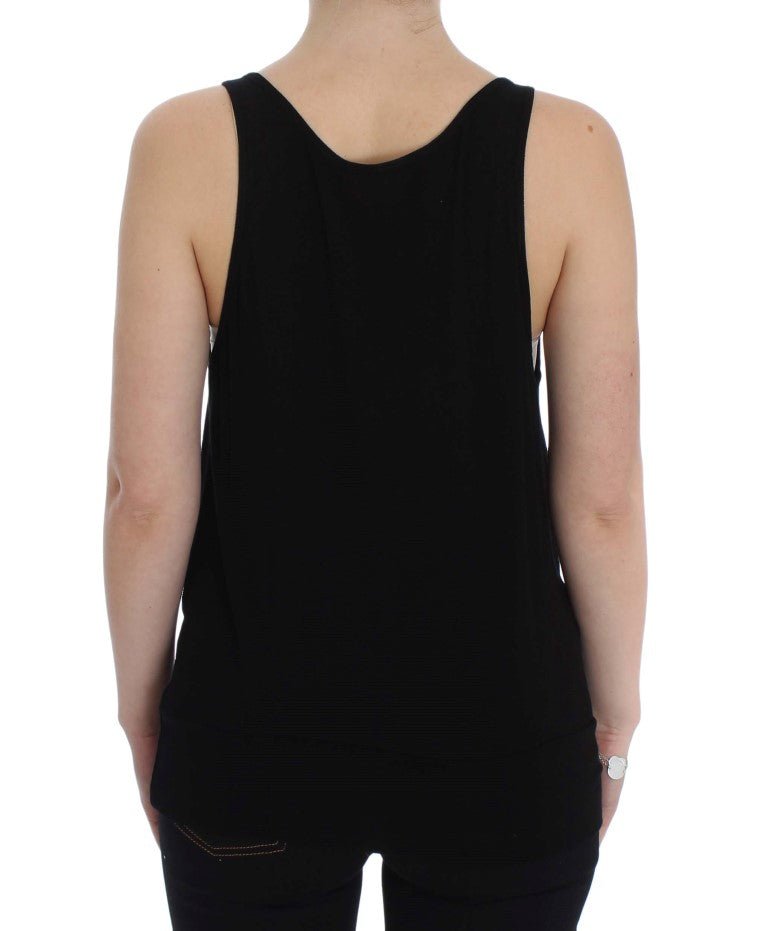 PLEIN SUD Black Stretch Sleeveless Blouse - Fizigo