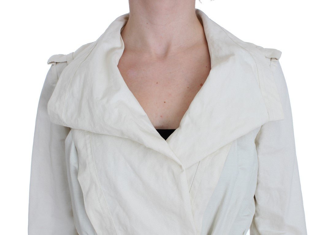 PLEIN SUD White Trench Coat Jacket - Fizigo