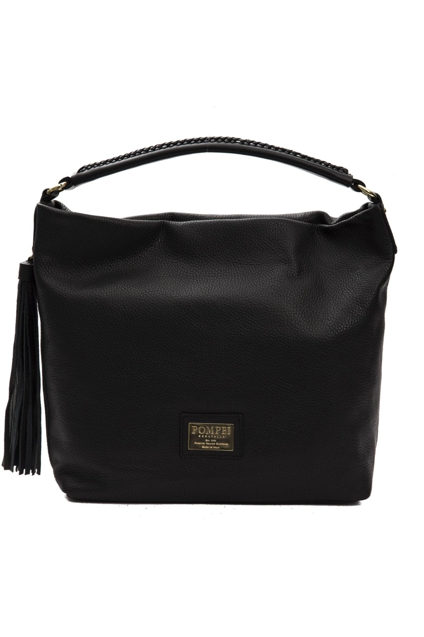 Pompei Donatella Black Leather Shoulder Bag - Fizigo