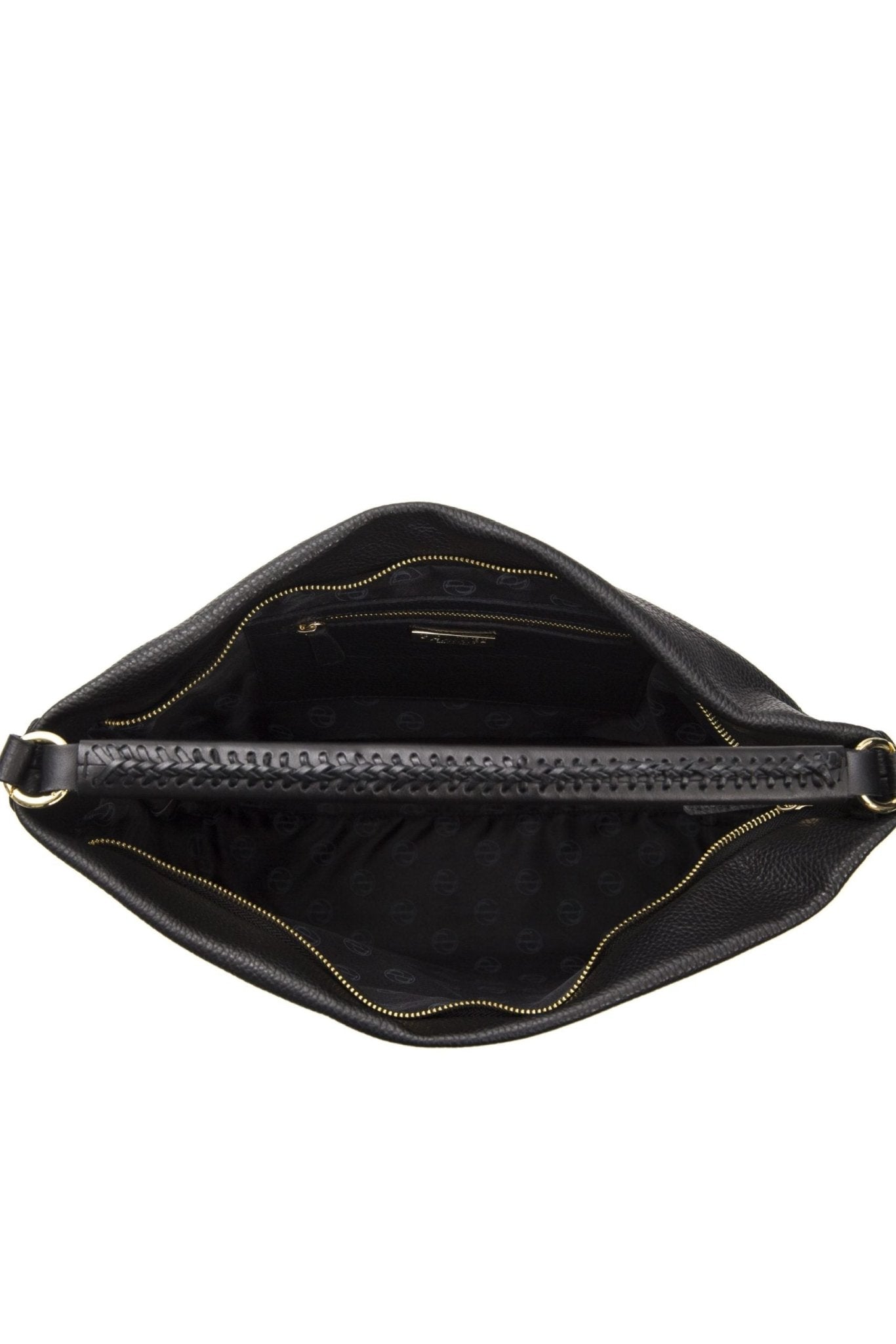 Pompei Donatella Black Leather Shoulder Bag - Fizigo