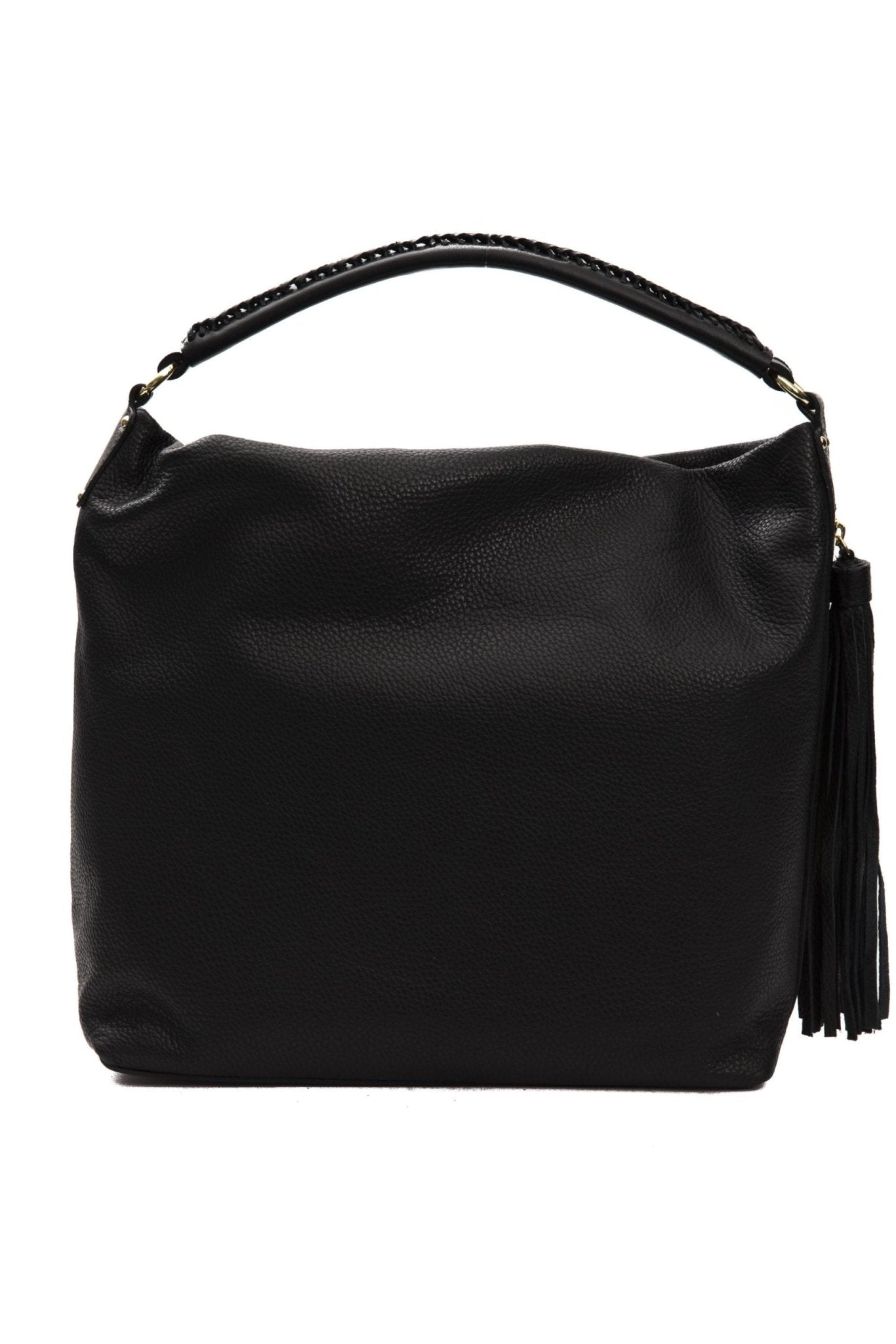 Pompei Donatella Black Leather Shoulder Bag - Fizigo