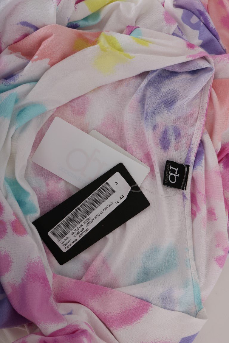 Roccobarocco White Printed Pencil Sheath Dress - Fizigo